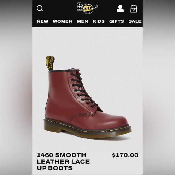 Dr Martens 1460 Smooth Leather Cherry Red size 42 mens 8 women's 9.5 - Picture 13 of 16